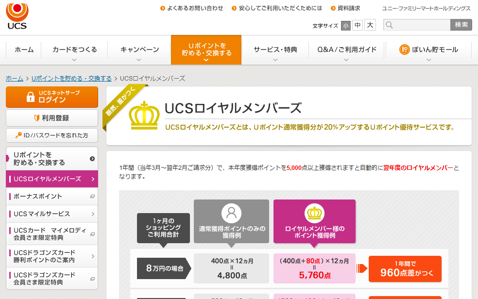 UCSロイヤルメンバーズとは?ロイヤルメンバーの条件・優待特典は?