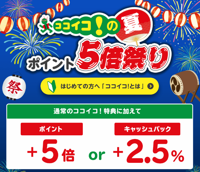 ココイコ!の夏 ポイント5倍祭り